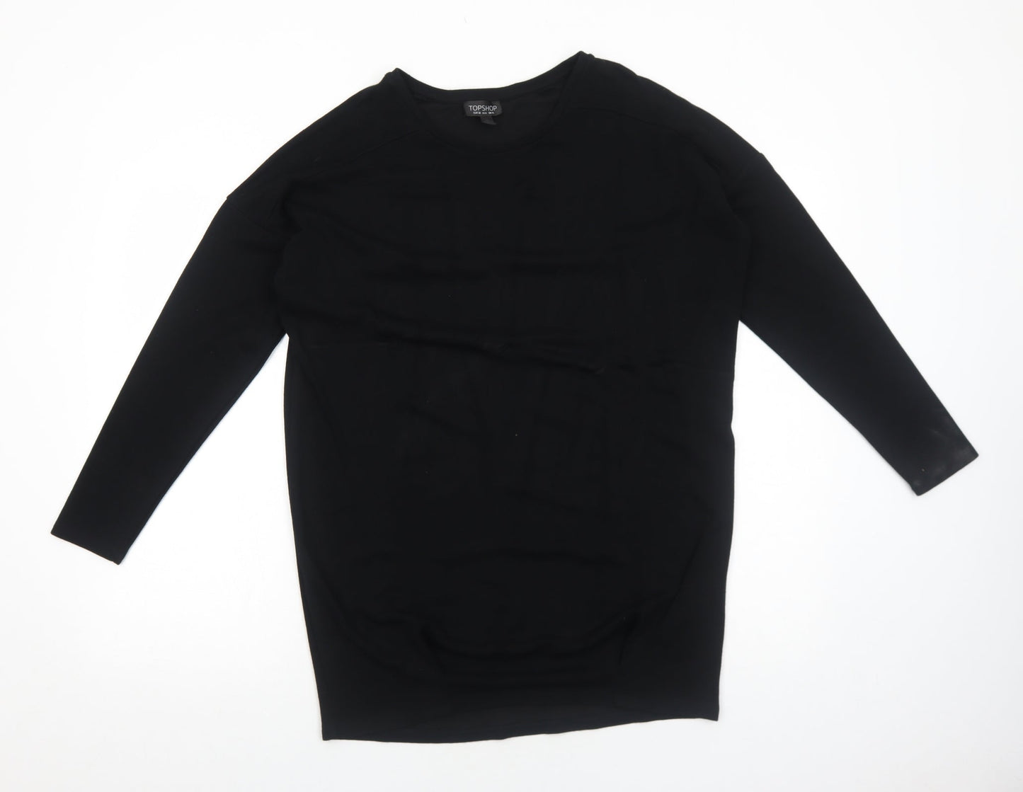 Womens UK Size 10 Topshop Black Basic T-Shirt