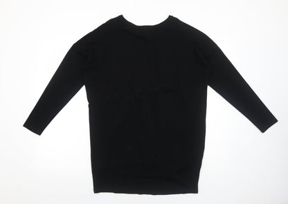 Womens UK Size 10 Topshop Black Basic T-Shirt