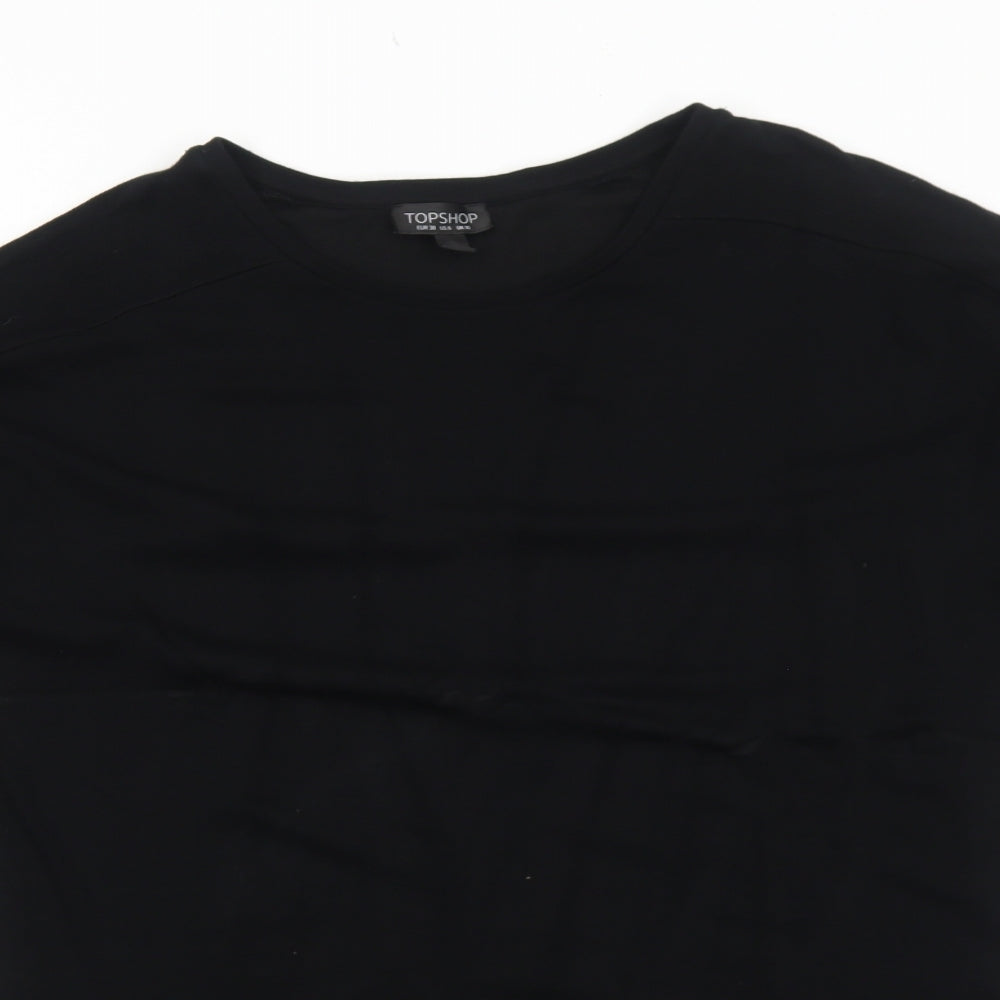 Womens UK Size 10 Topshop Black Basic T-Shirt