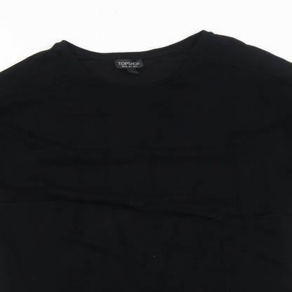Womens UK Size 10 Topshop Black Basic T-Shirt