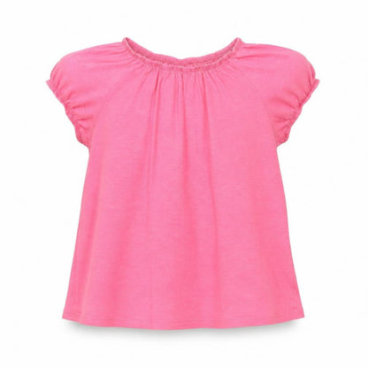H&M Girls Pink Cotton Basic Blouse Size 9-10 Years Round Neck Pullover