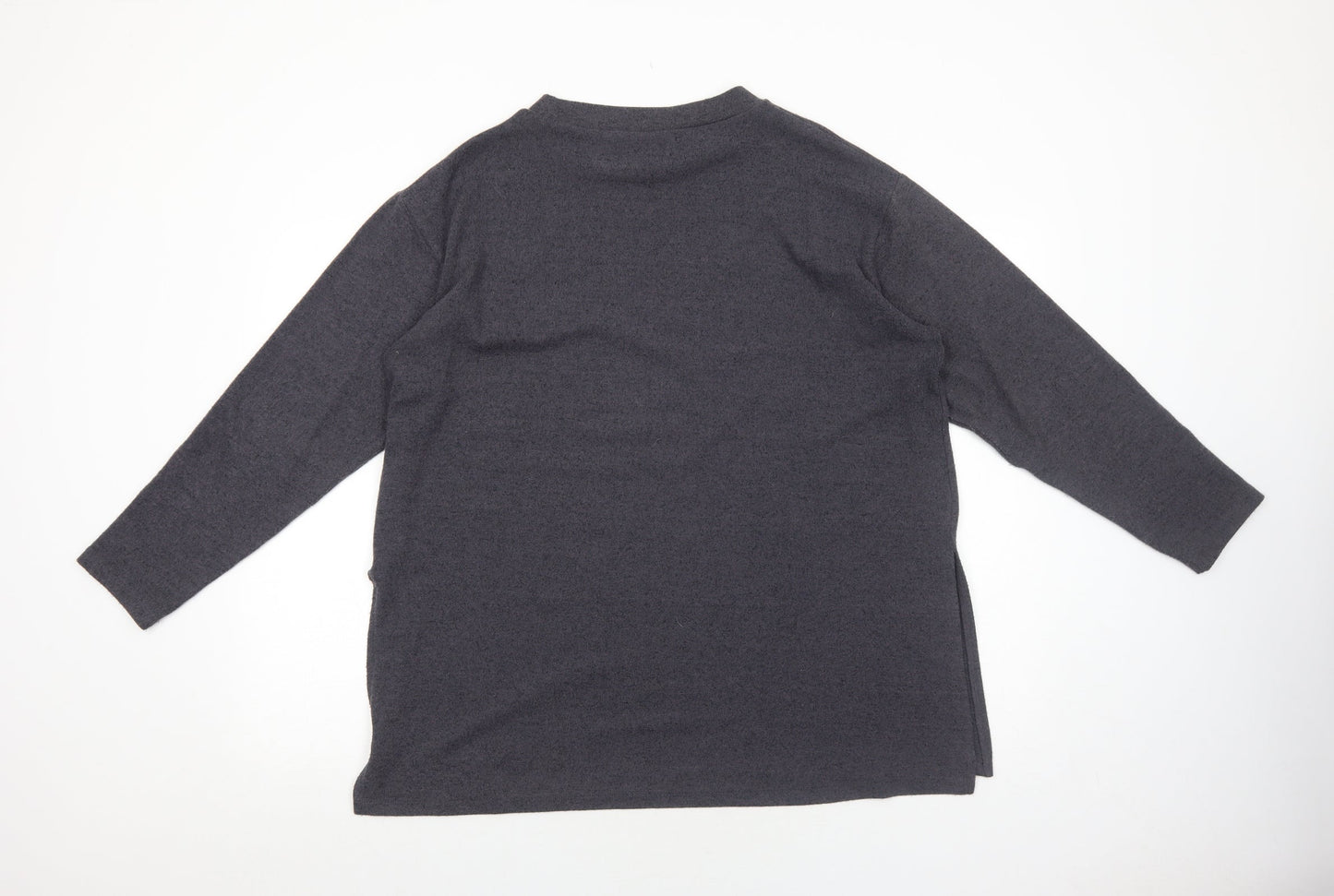 George Womens Grey Round Neck Polyester Pullover Jumper Size L