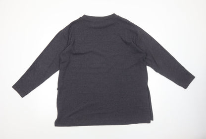 George Womens Grey Round Neck Polyester Pullover Jumper Size L