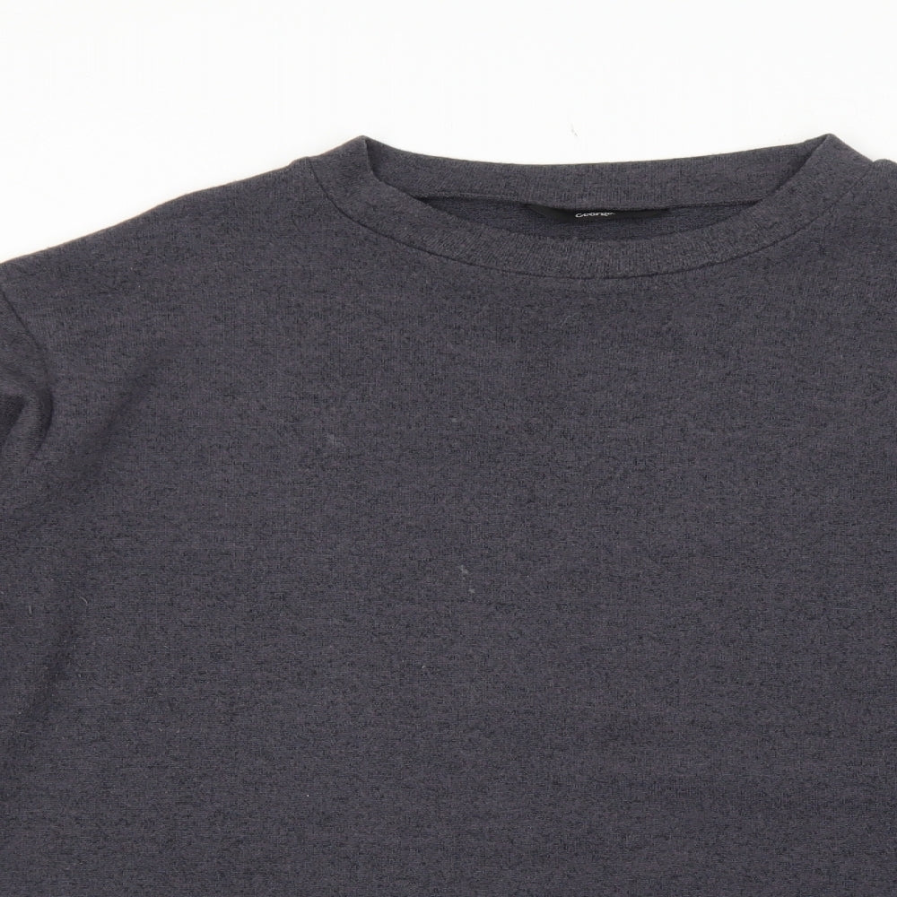 George Womens Grey Round Neck Polyester Pullover Jumper Size L