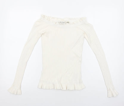 Womens UK Size 8 Miss Selfridge Ivory Pullover Jumper