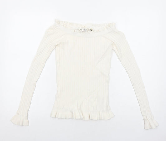 Womens UK Size 8 Miss Selfridge Ivory Pullover Jumper