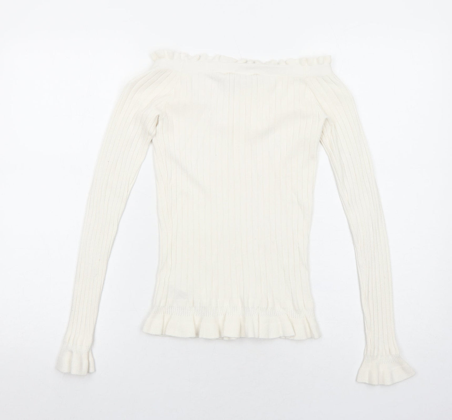 Womens UK Size 8 Miss Selfridge Ivory Pullover Jumper