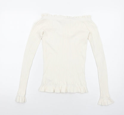 Womens UK Size 8 Miss Selfridge Ivory Pullover Jumper