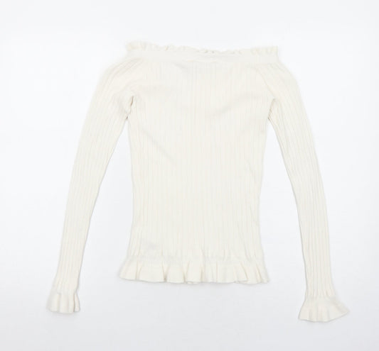 Womens UK Size 8 Miss Selfridge Ivory Pullover Jumper