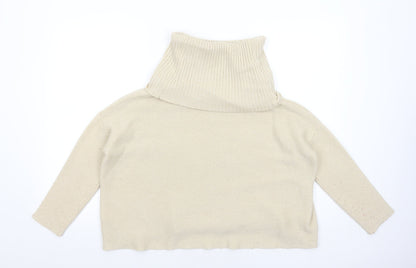Nuna Lie Womens Beige Roll Neck Acrylic Pullover Jumper Size S