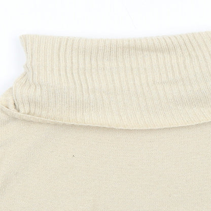 Nuna Lie Womens Beige Roll Neck Acrylic Pullover Jumper Size S