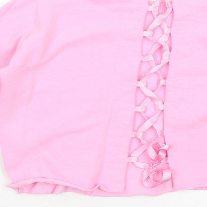 Miss Selfridge Womens Pink Cotton Pullover Sweatshirt Size 4 Pullover
