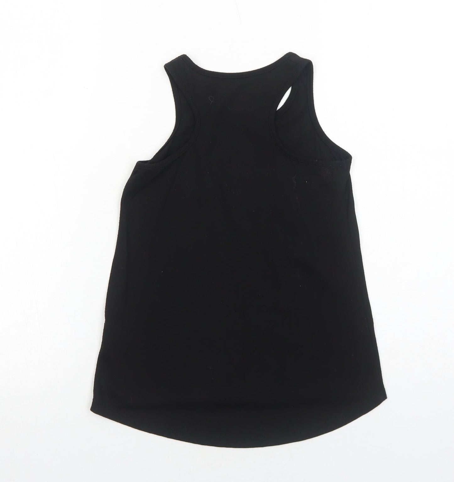 Young Dimension Girls Black Polyester Basic Tank Size 8-9 Years Round Neck Pullover - Love What You DO