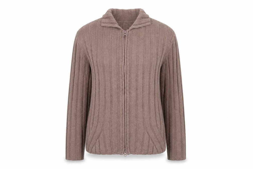 Womens UK Size 14 TIGI Brown Full Zip Jumper