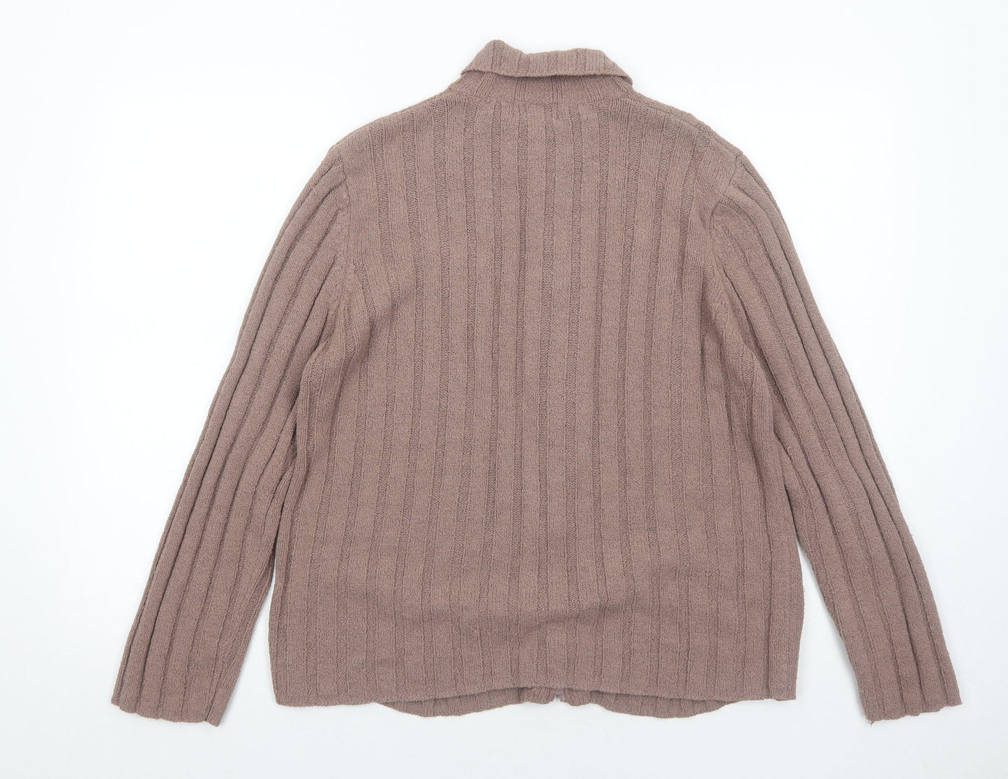 Womens UK Size 14 TIGI Brown Full Zip Jumper