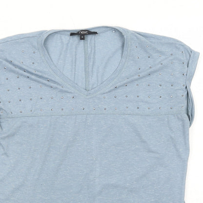 Womens UK Size 10 NEXT Blue Basic T-Shirt