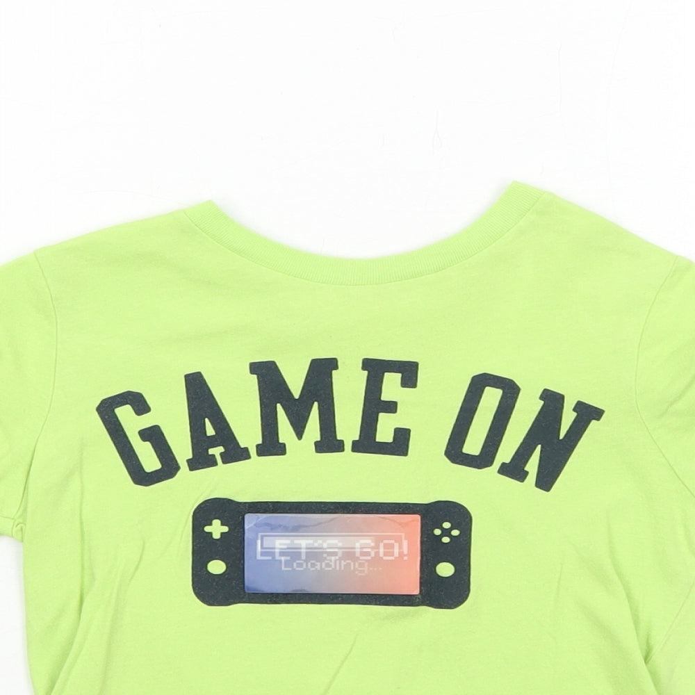 Gap Boys Green Cotton Pullover T-Shirt Size 6 Years Round Neck Pullover - Game On