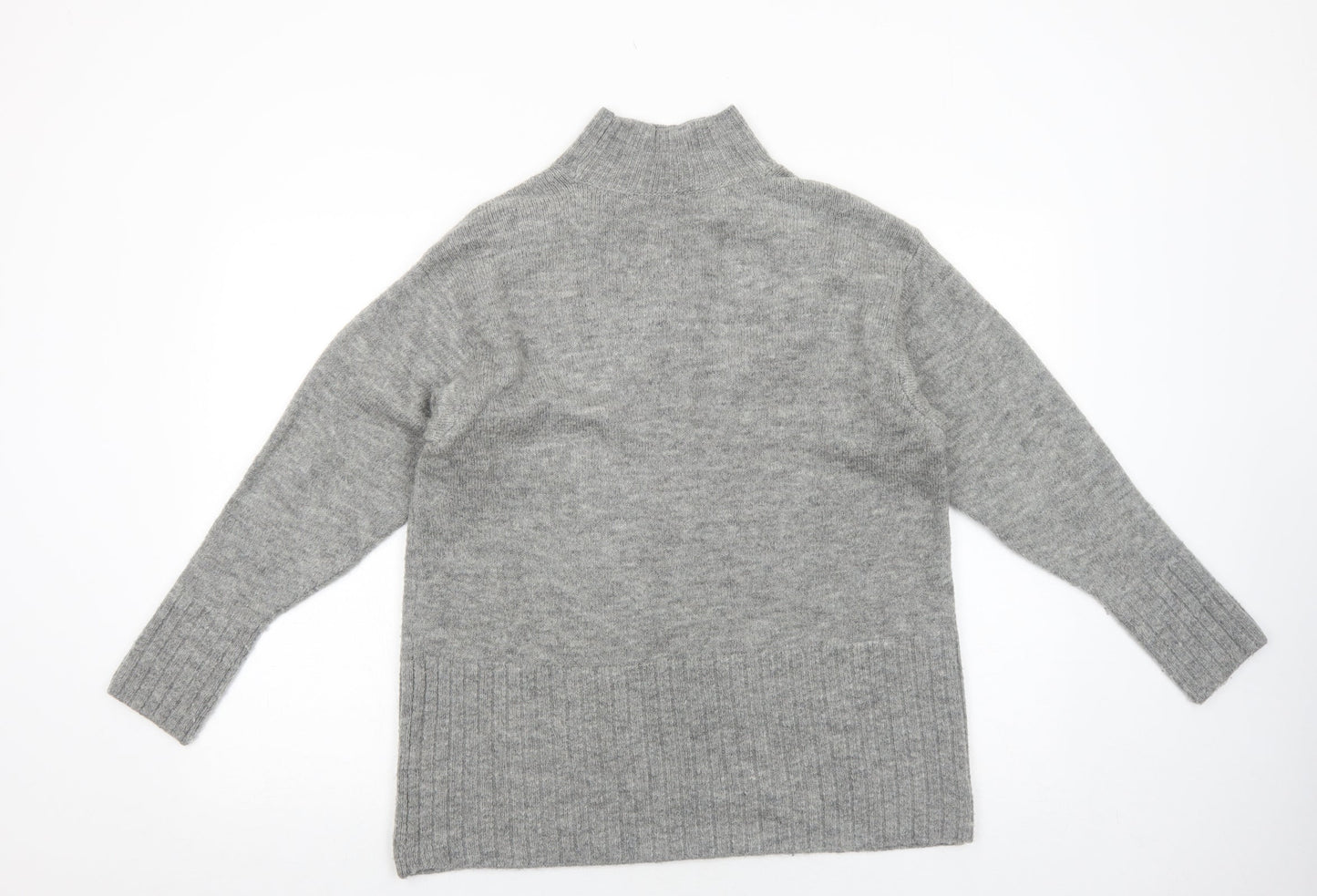 George Womens Grey High Neck Acrylic Pullover Jumper Size S