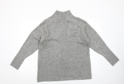 George Womens Grey High Neck Acrylic Pullover Jumper Size S