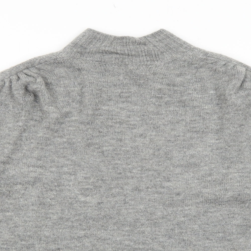 George Womens Grey High Neck Acrylic Pullover Jumper Size S