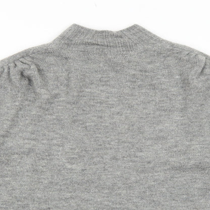 George Womens Grey High Neck Acrylic Pullover Jumper Size S