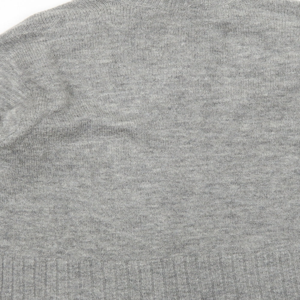 George Womens Grey High Neck Acrylic Pullover Jumper Size S