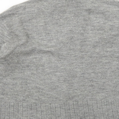 George Womens Grey High Neck Acrylic Pullover Jumper Size S