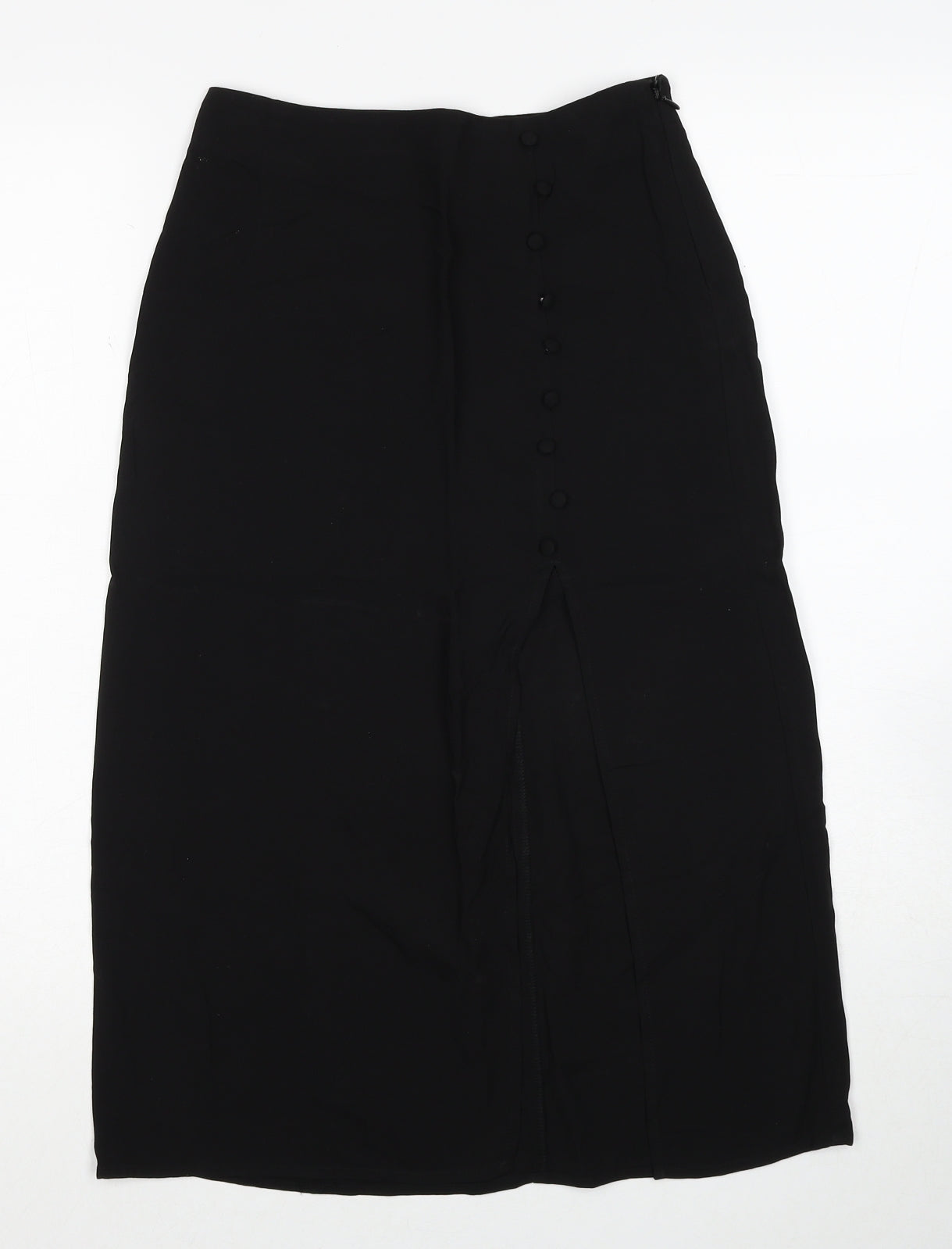 Divided by H&M Womens Black Polyester A-Line Skirt Size 8 Zip