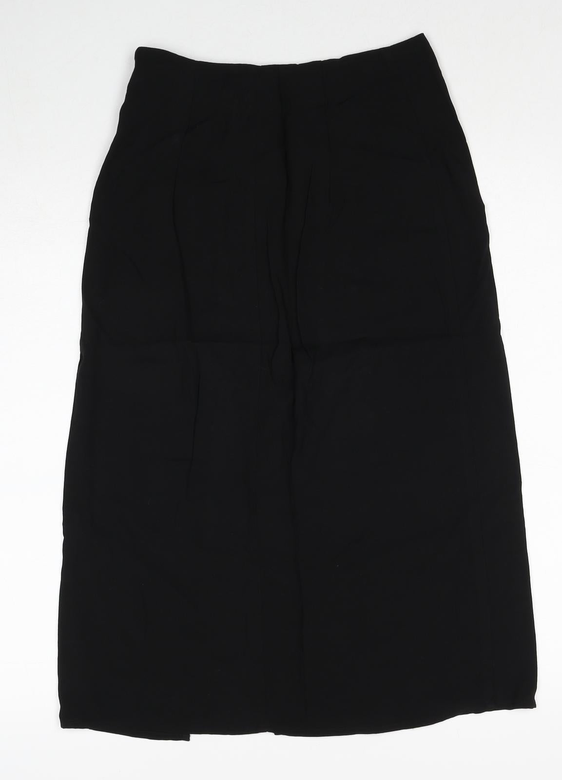 Divided by H&M Womens Black Polyester A-Line Skirt Size 8 Zip