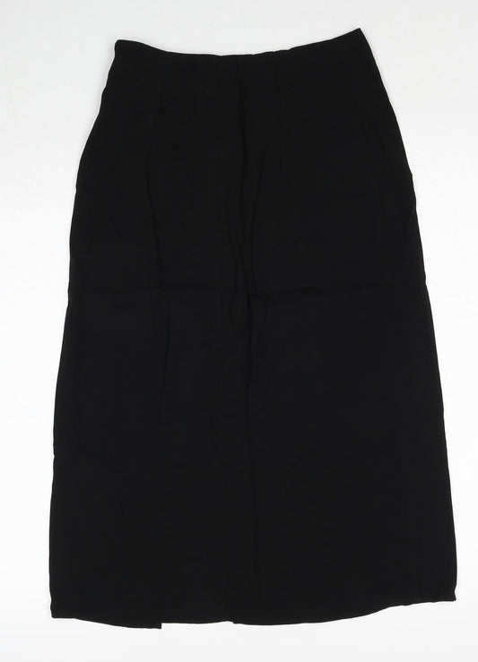 Divided by H&M Womens Black Polyester A-Line Skirt Size 8 Zip