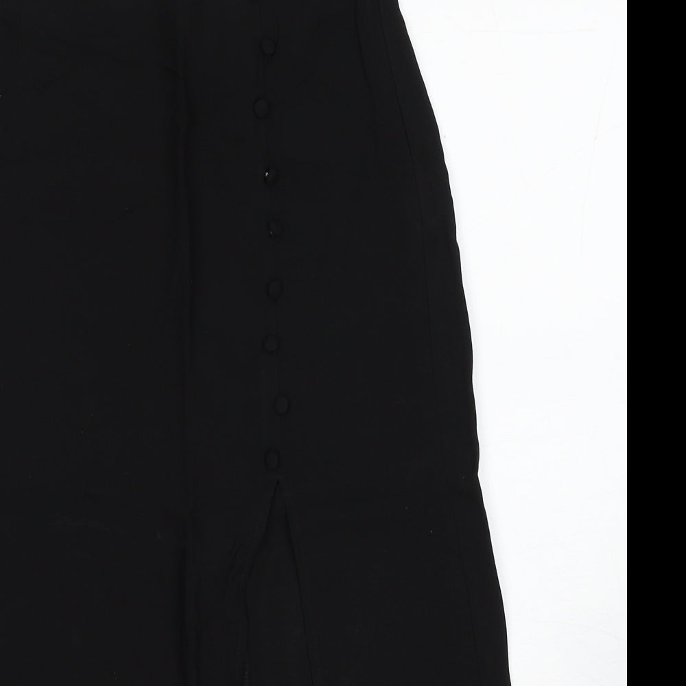 Divided by H&M Womens Black Polyester A-Line Skirt Size 8 Zip