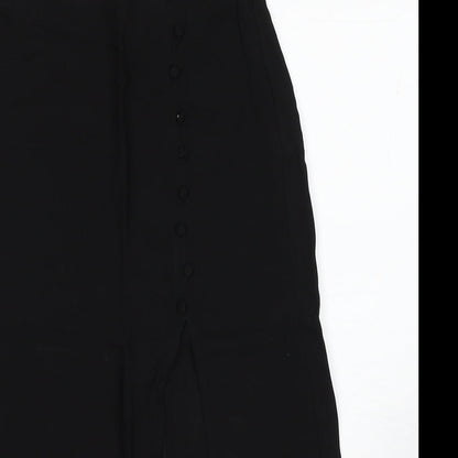 Divided by H&M Womens Black Polyester A-Line Skirt Size 8 Zip