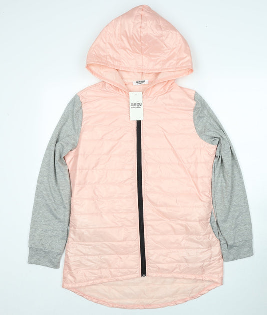 Overmal Womens Pink Rain Coat Coat Size XL Zip