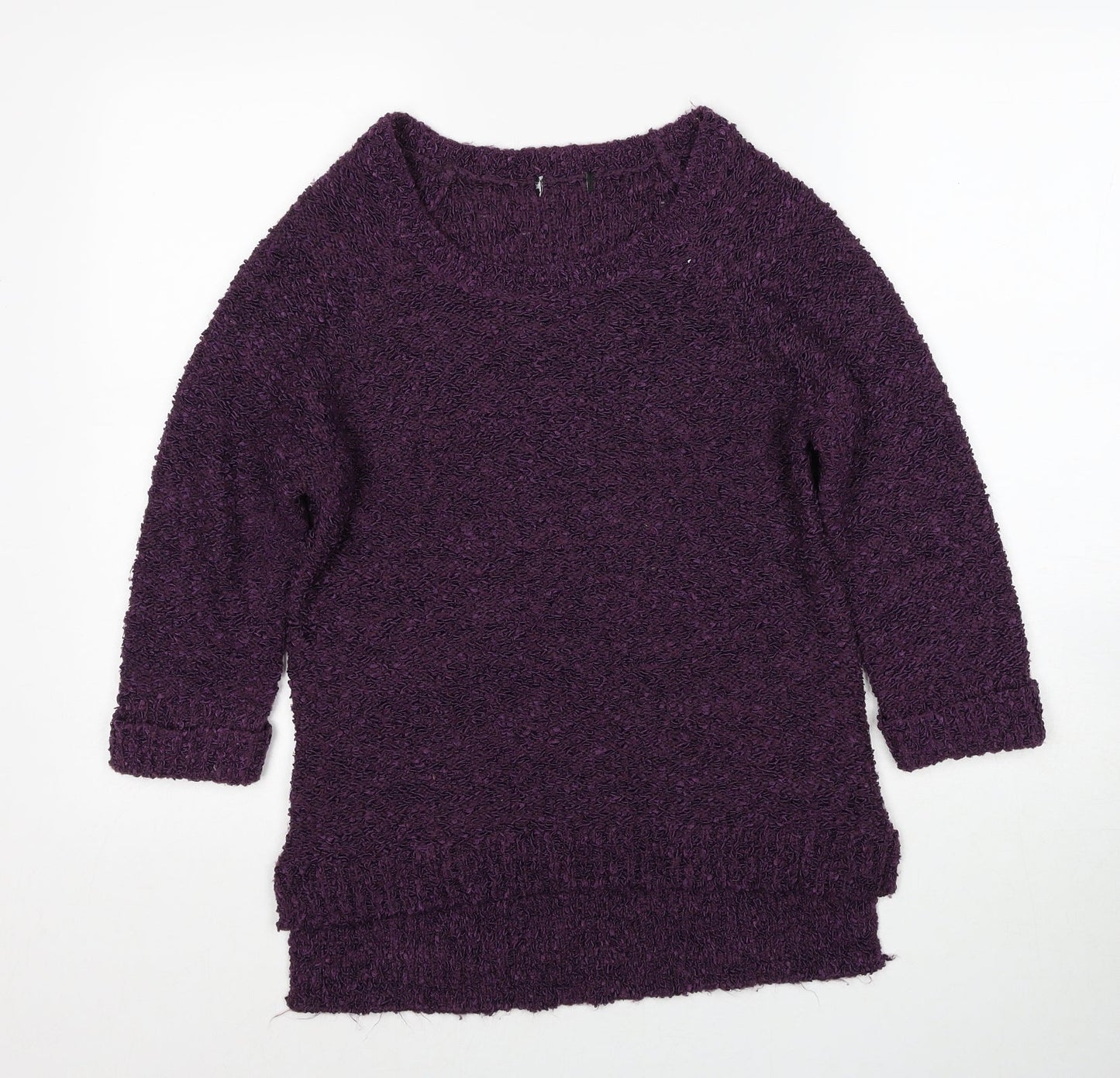 F&F Womens Purple Round Neck Polyester Pullover Jumper Size 12