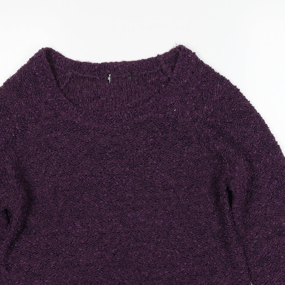 F&F Womens Purple Round Neck Polyester Pullover Jumper Size 12