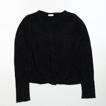 NEXT Girls Black Round Neck Viscose Pullover Jumper Size 10 Years Pullover