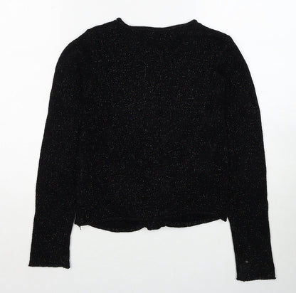 NEXT Girls Black Round Neck Viscose Pullover Jumper Size 10 Years Pullover