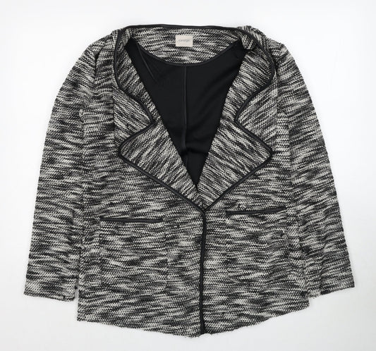 George Womens Black Geometric Jacket Blazer Size 12