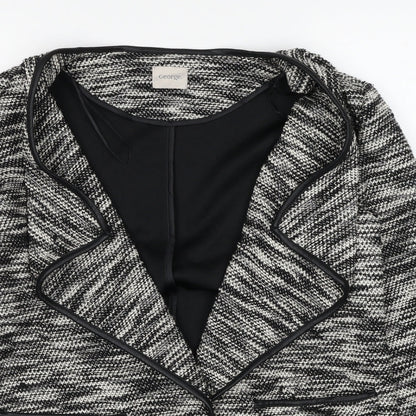 George Womens Black Geometric Jacket Blazer Size 12