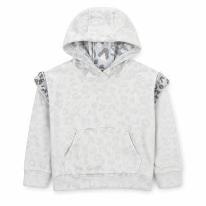 Matalan Girls Grey Geometric Polyester Pullover Hoodie Size 4 Years Pullover