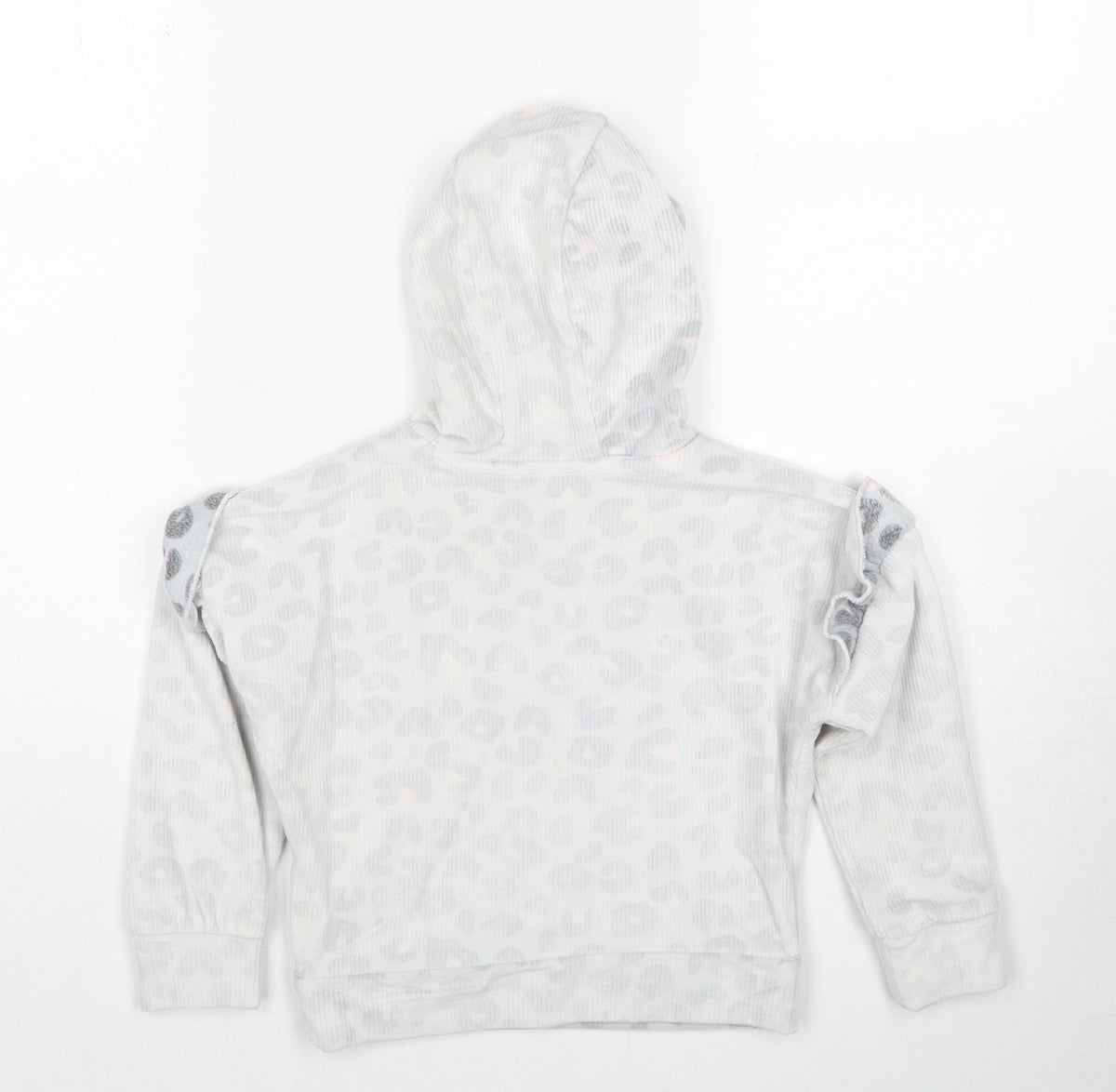 Matalan Girls Grey Geometric Polyester Pullover Hoodie Size 4 Years Pullover