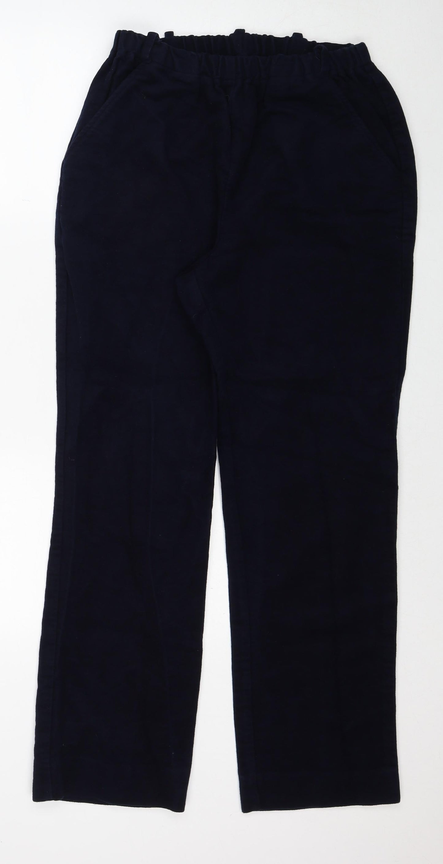 Angela Gore Womens Blue Cotton Trousers Size 16 Regular
