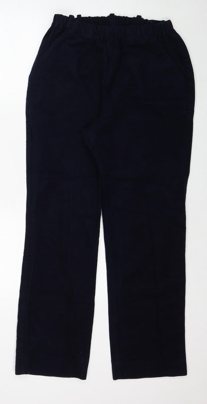 Angela Gore Womens Blue Cotton Trousers Size 16 Regular