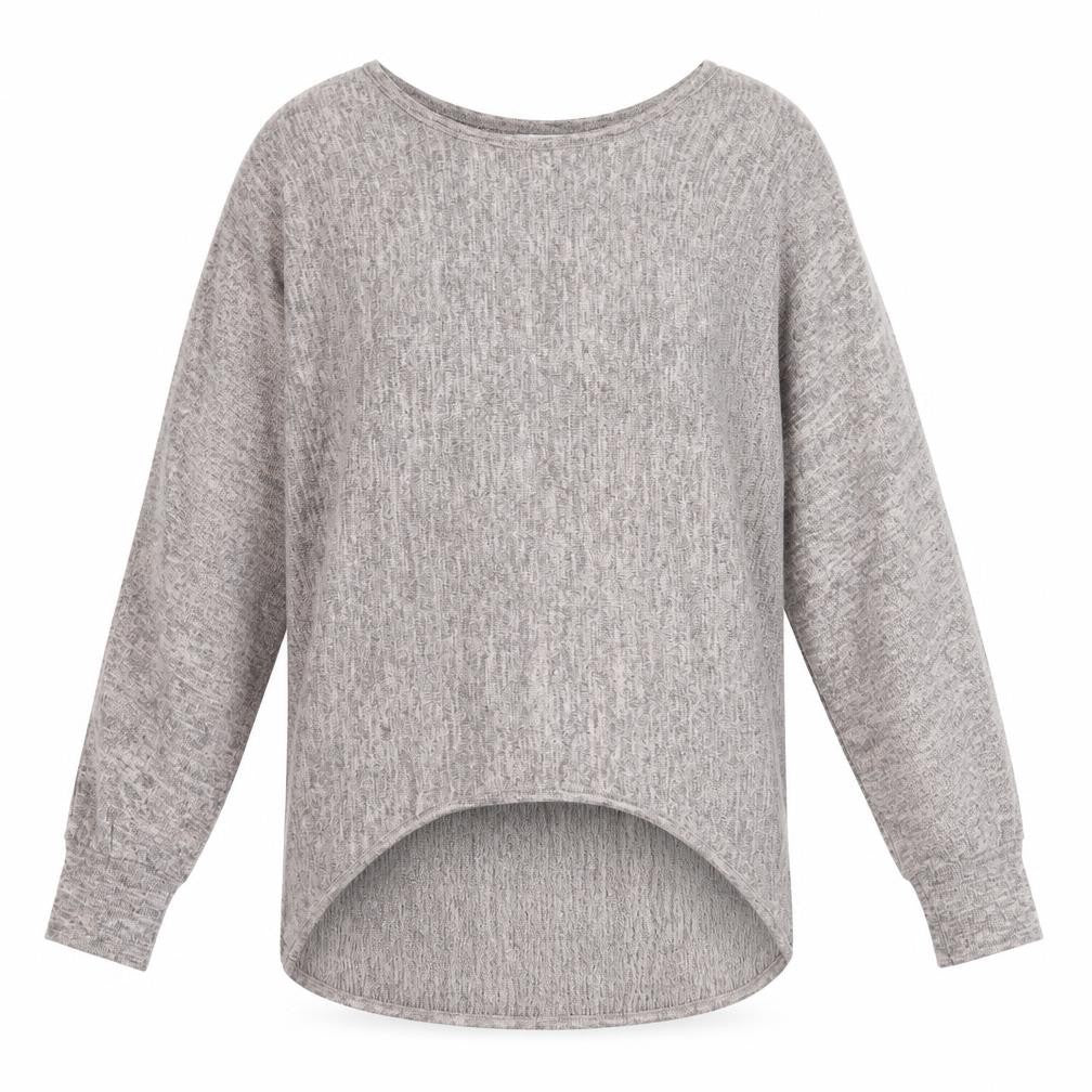Womens UK Size 10 Apricot Grey Pullover Jumper