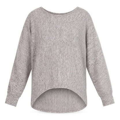 Womens UK Size 10 Apricot Grey Pullover Jumper