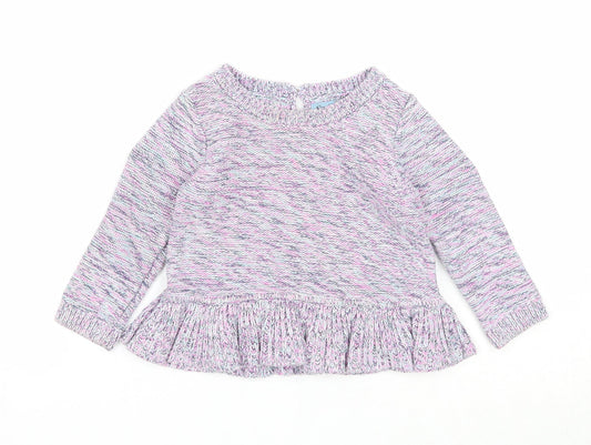 Gap Girls Multicoloured Geometric Cotton Pullover Jumper Size 12-18 Months Button