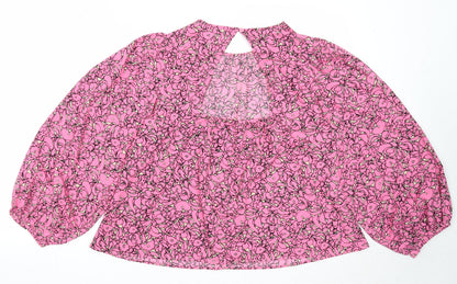 Womens UK Size S NEXT Pink Basic Blouse