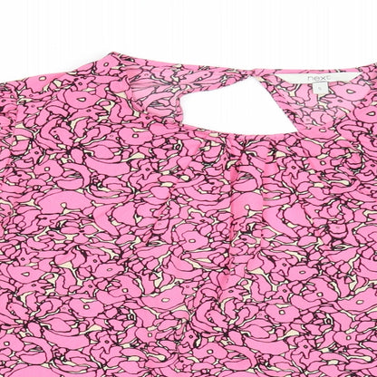 Womens UK Size S NEXT Pink Basic Blouse