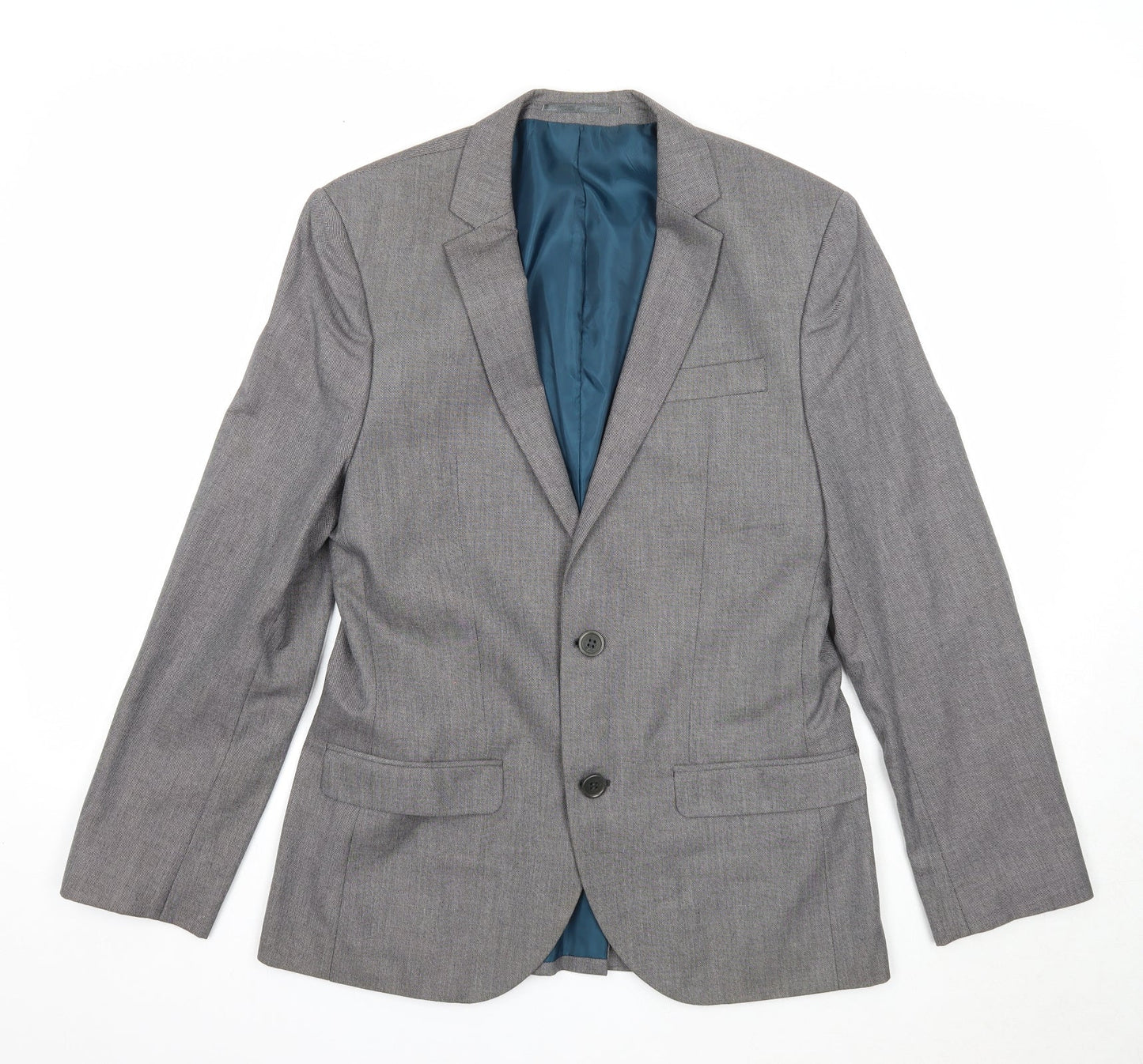 Mens UK Size 38 River Island Regular Grey Suit Jacket