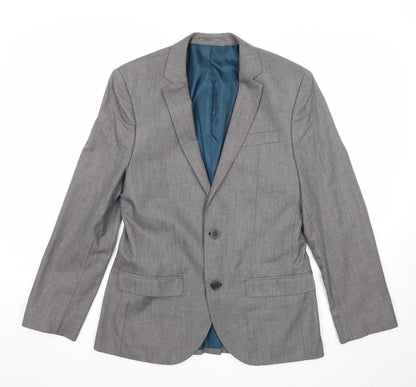 Mens UK Size 38 River Island Regular Grey Suit Jacket